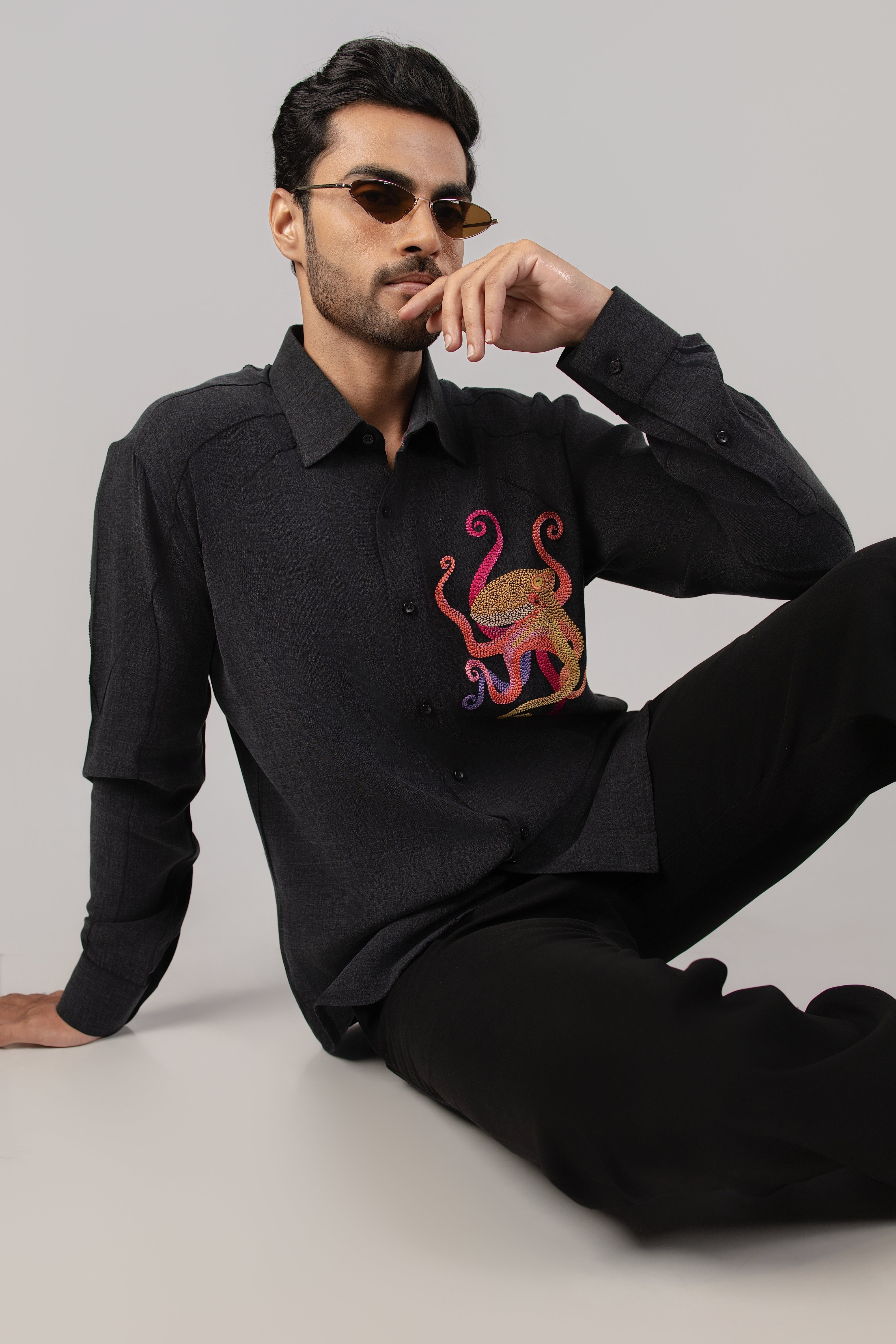 Ink & Ember — The Hand-Embroidered Dark Art Shirt