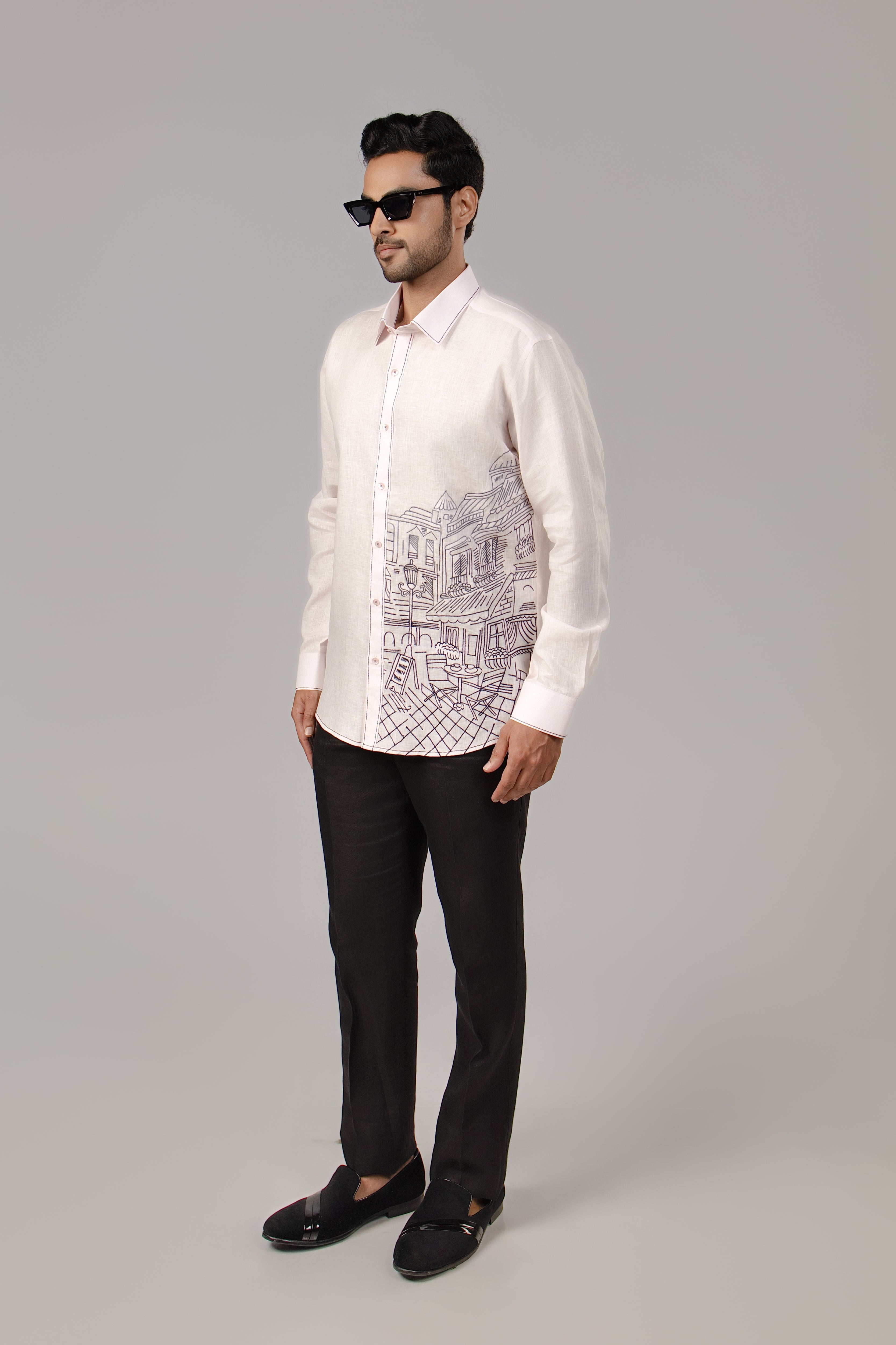 The Café Noir Shirt — Off-White Parisian Streetscape