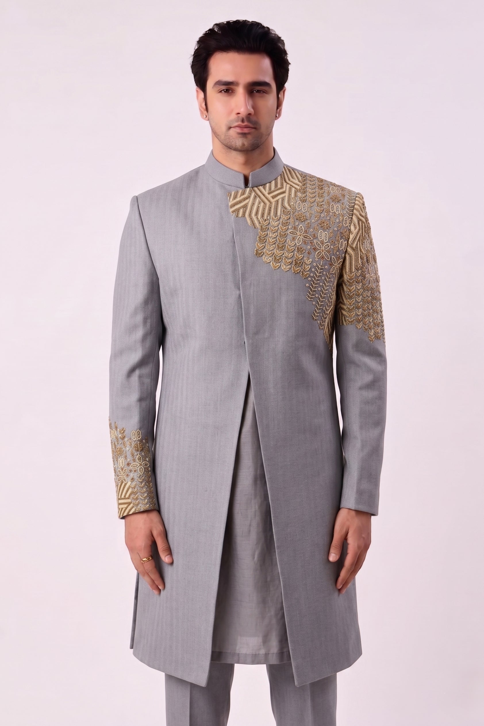 The Grey Shoulder Sherwani