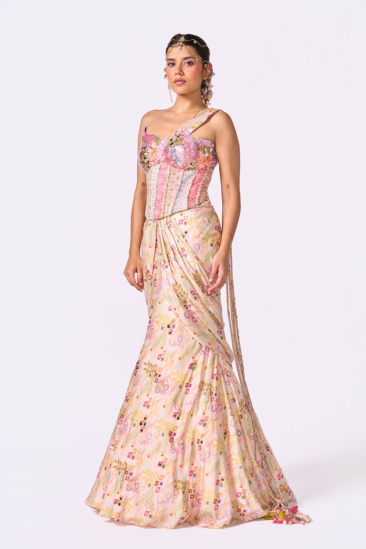 Pastel Floral Mermaid Gown