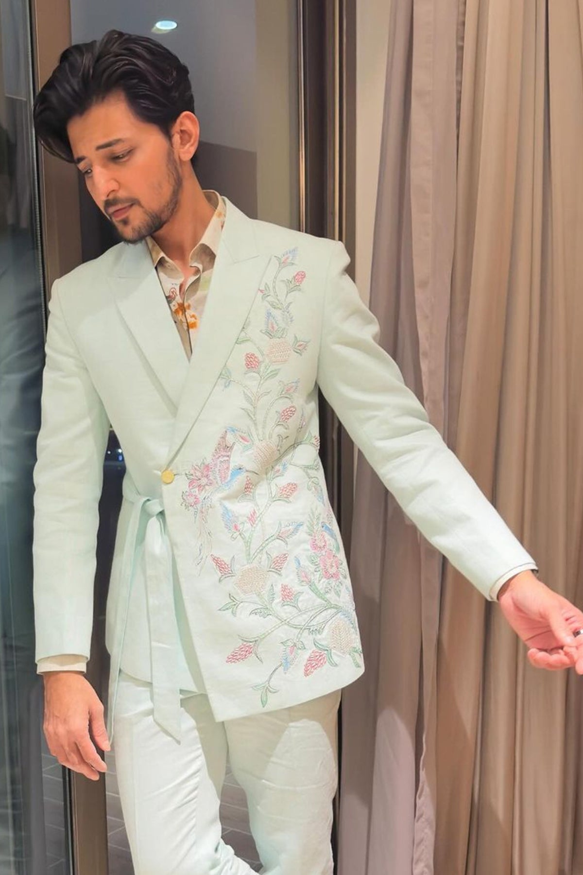 Darshan Raval's Embroidered Wrap Suit