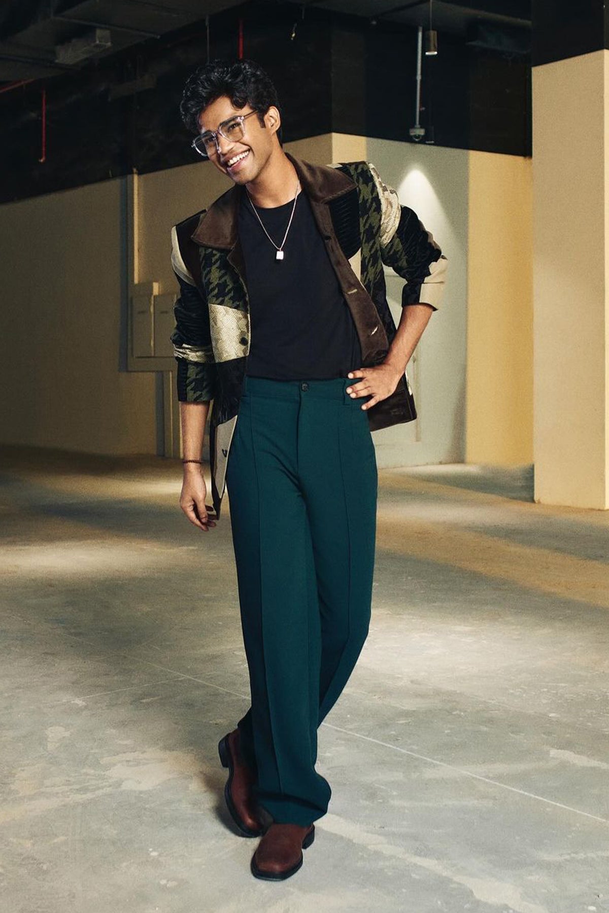 Babil Khan in Patchwork Bomber