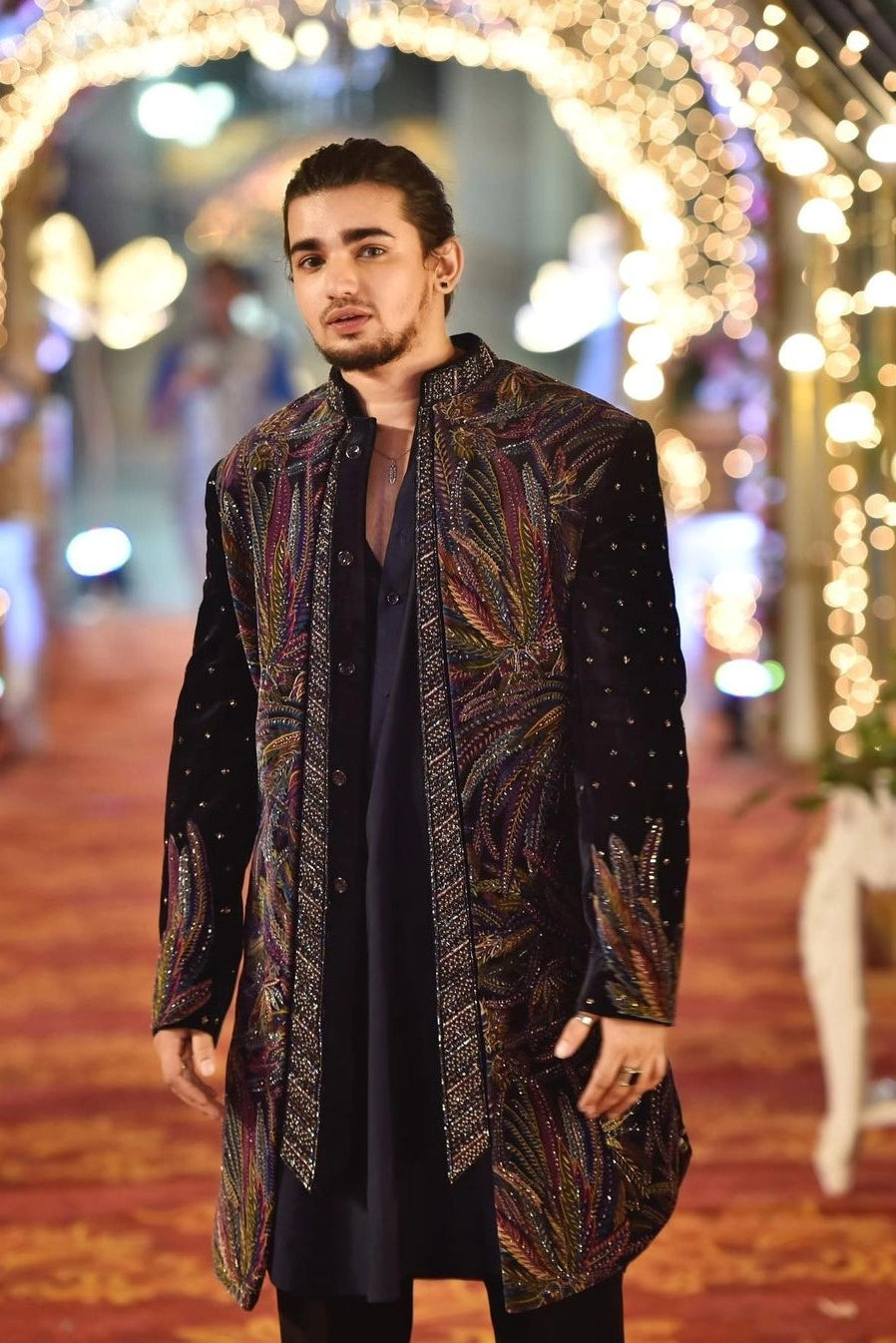 Obsidian Velvet Sherwani - Vishal Pandey