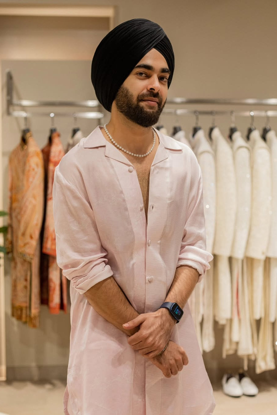 Manjot Singh in Soft Pink Set