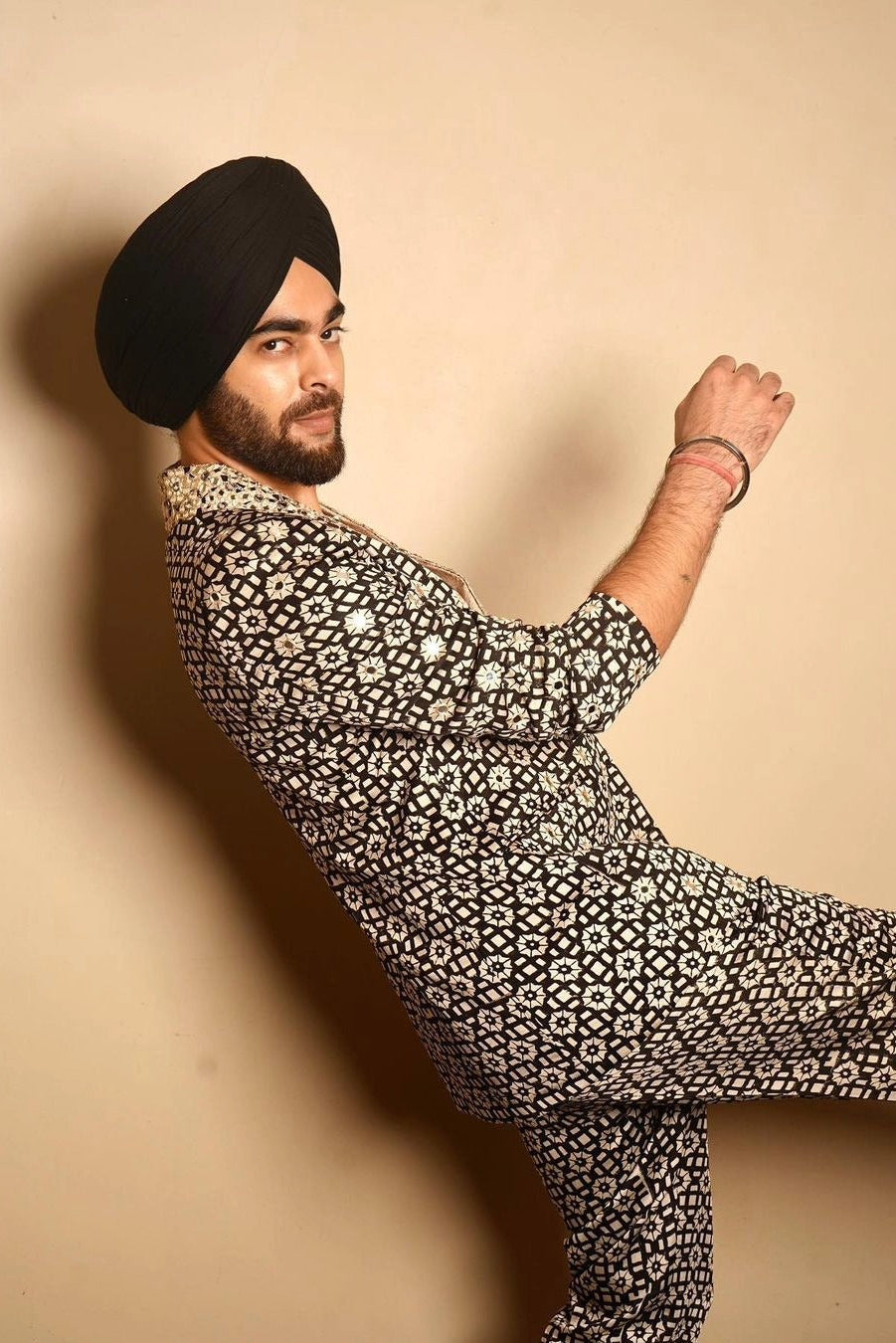 Geometric Print Suit worn by Manjot Singh