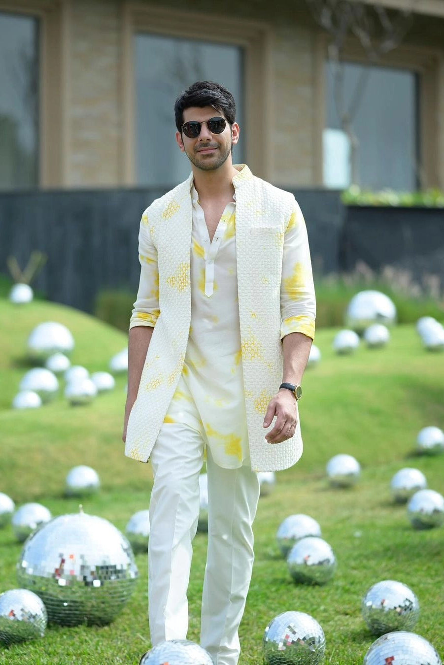 Pavail Gulati in Ivory & Yellow Haldi Kurta Set