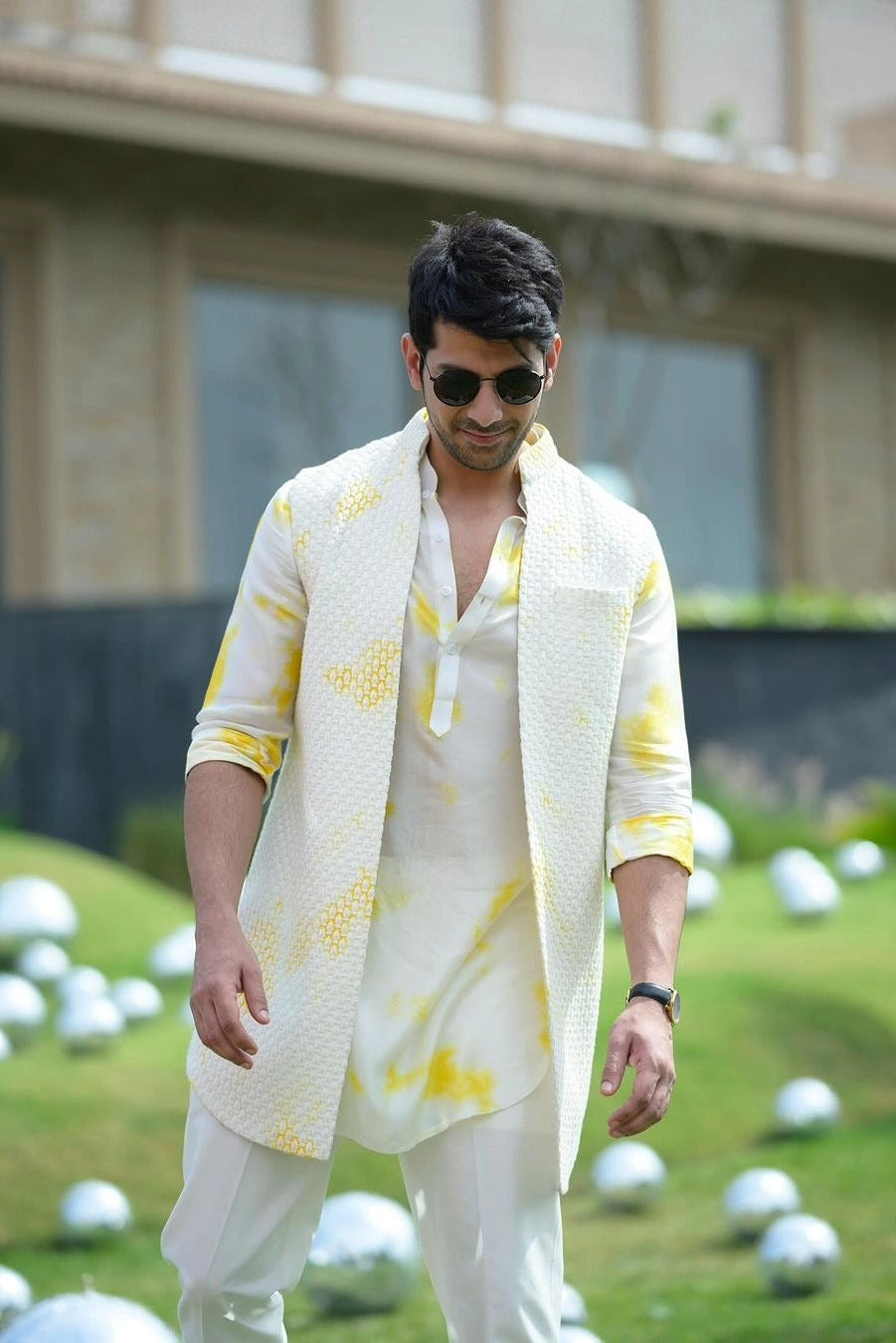 Pavail Gulati in Ivory & Yellow Haldi Kurta Set