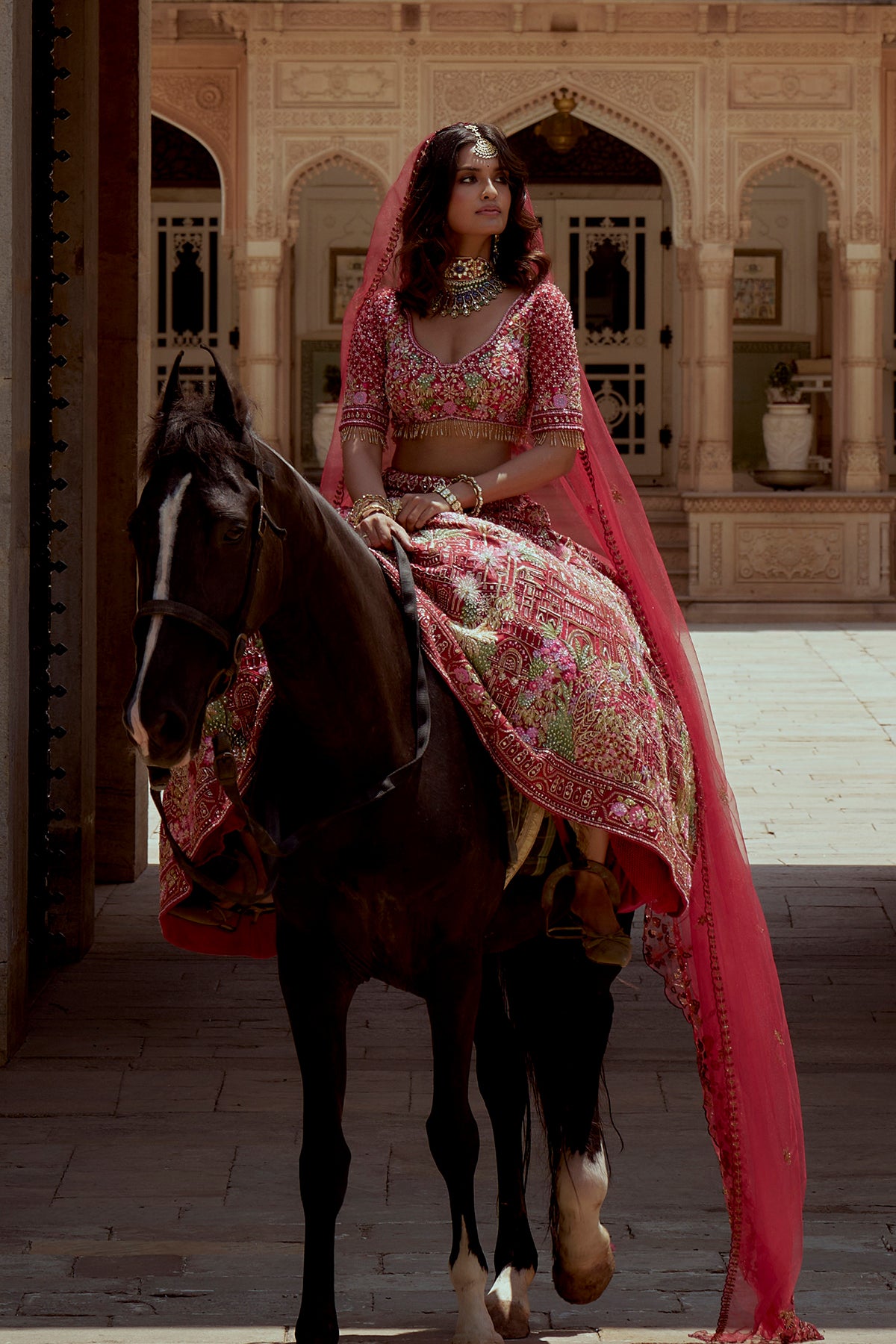 Crimson Garden Bridal Set