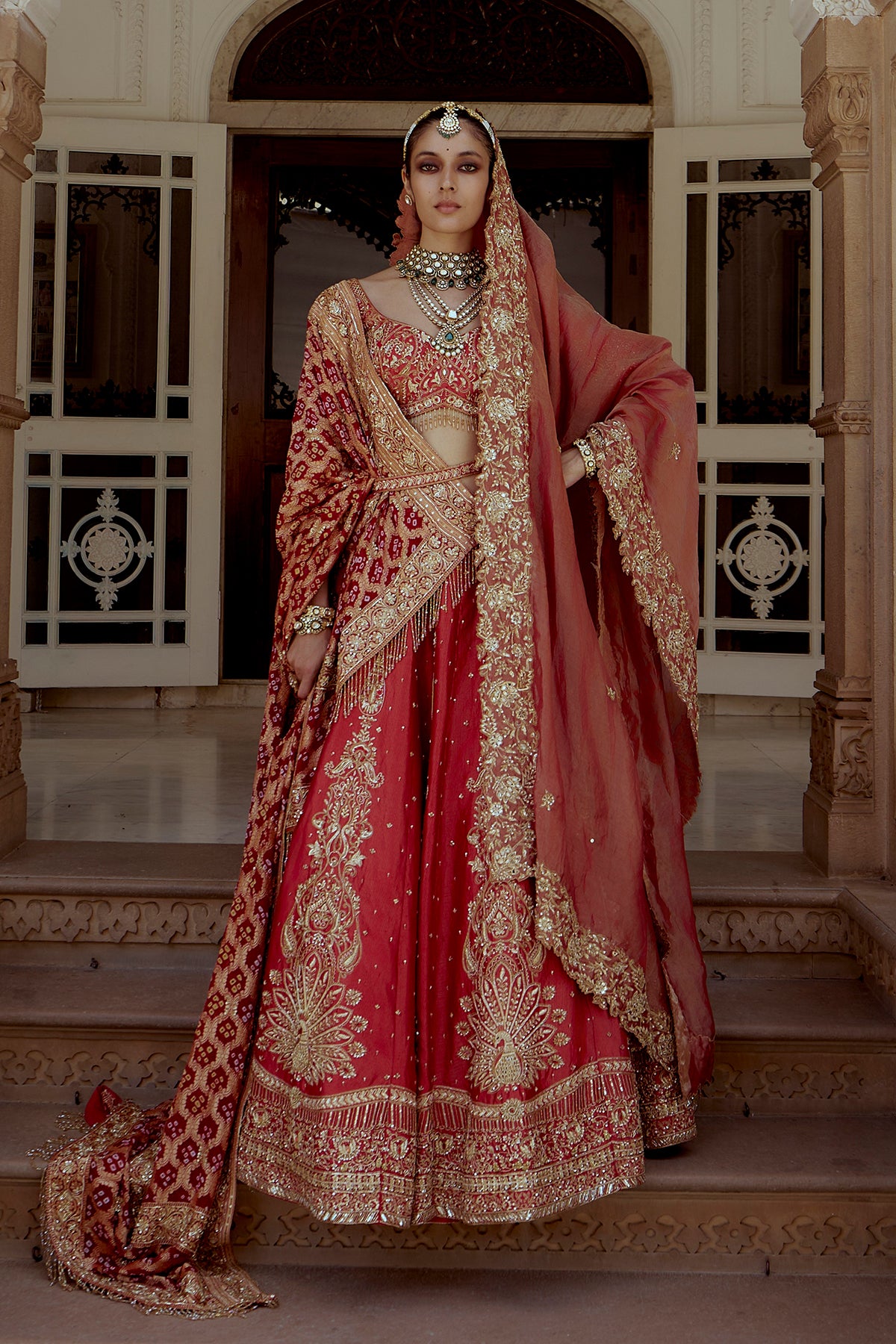 Traditional Crimson Bridal Lehenga