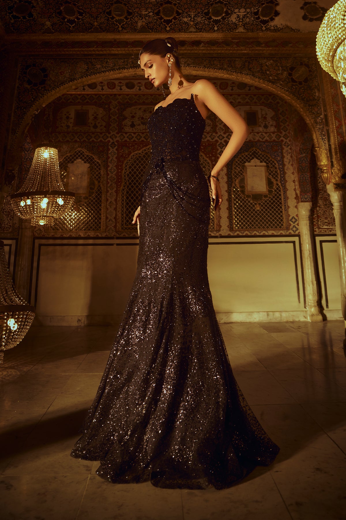 Midnight Mirage Sequin Gown