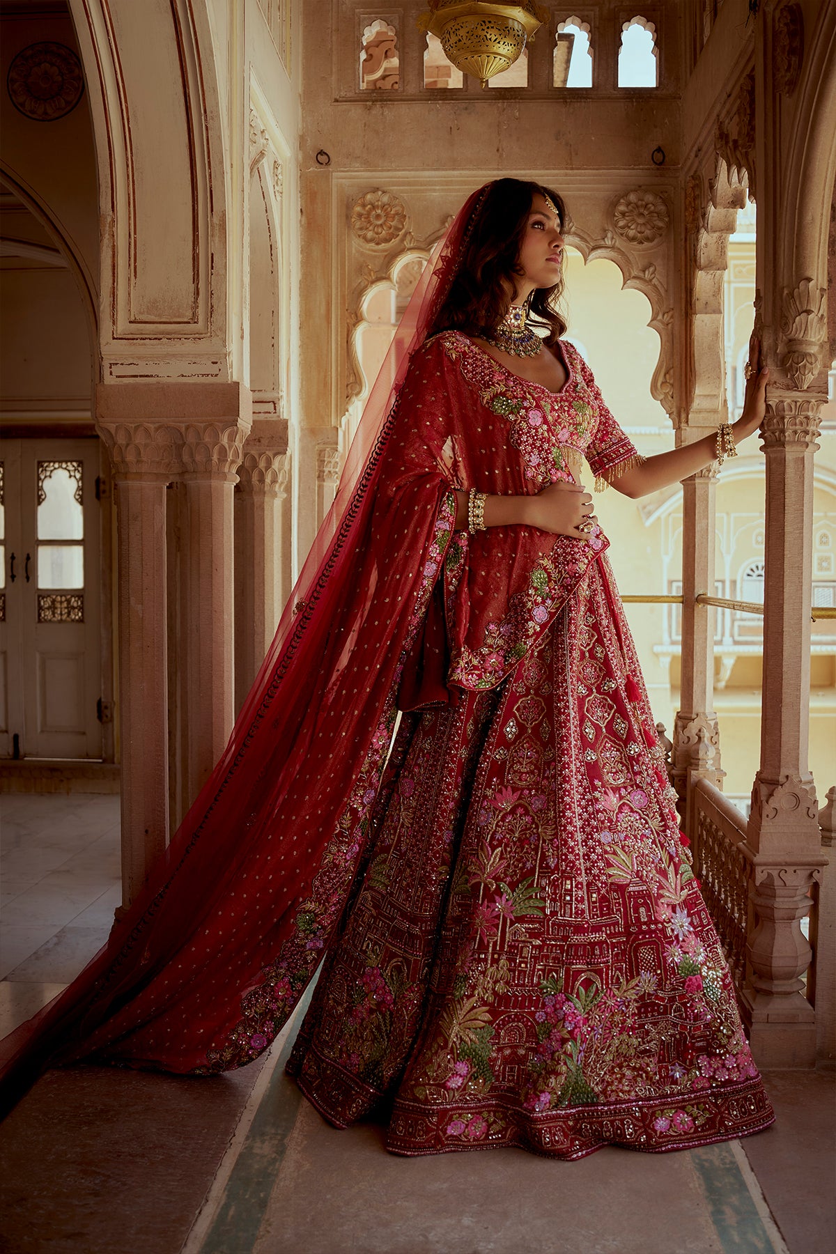 Crimson Garden Bridal Set