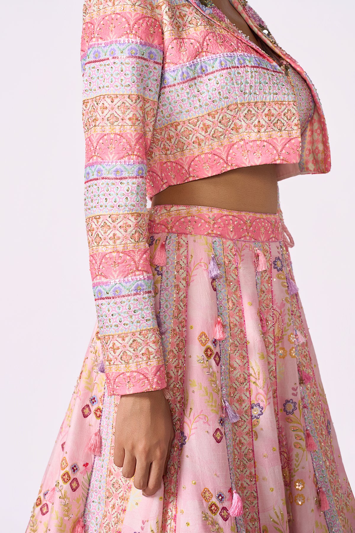 Pink Jacket Lehenga Set