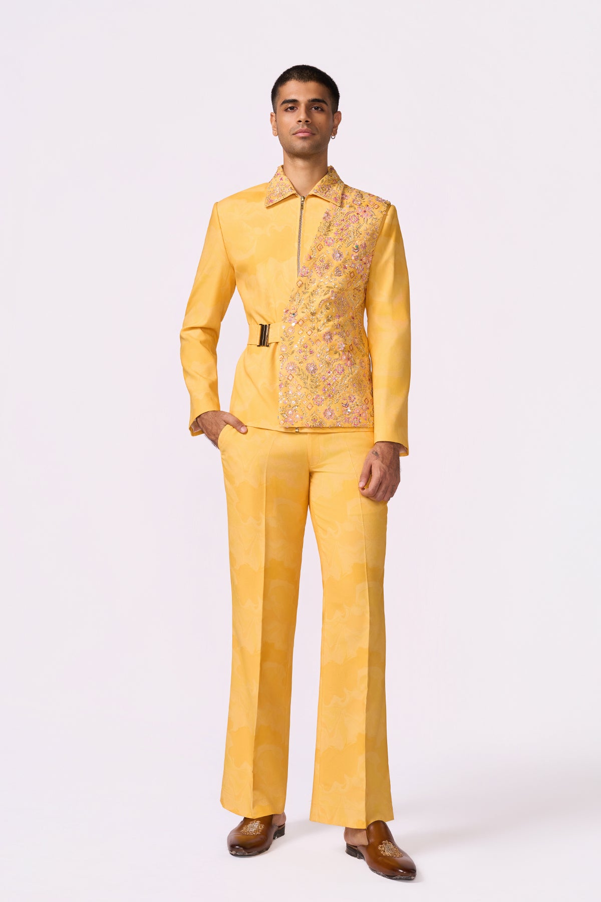 Yellow Bomber Jacket Set