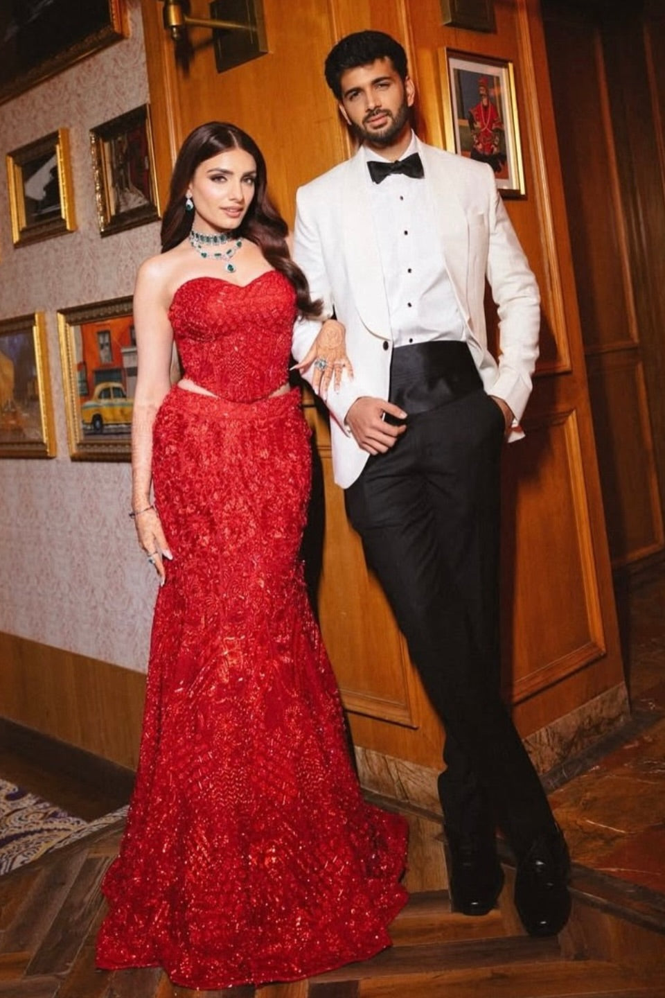 Prakriti Kakar in Scarlet Embellished Mermaid Gown