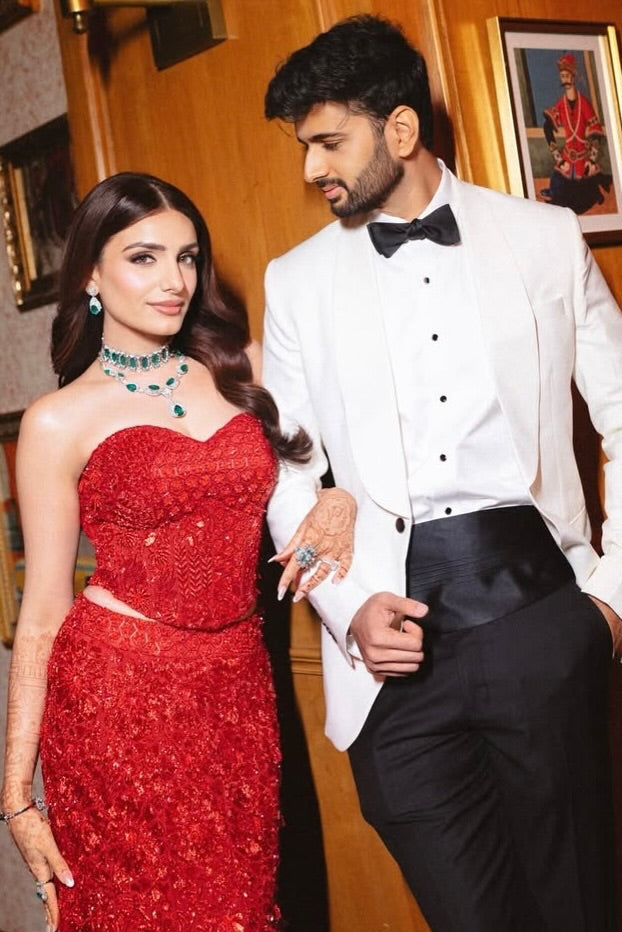 Prakriti Kakar in Scarlet Embellished Mermaid Gown
