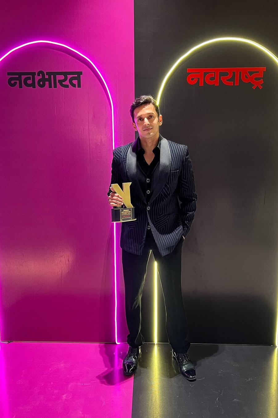 Vivek Dhadha – Navy Pinstripe Shawl-Lapel Suit