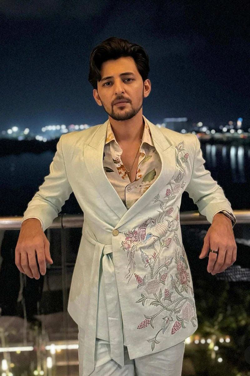 Darshan Raval's Embroidered Wrap Suit
