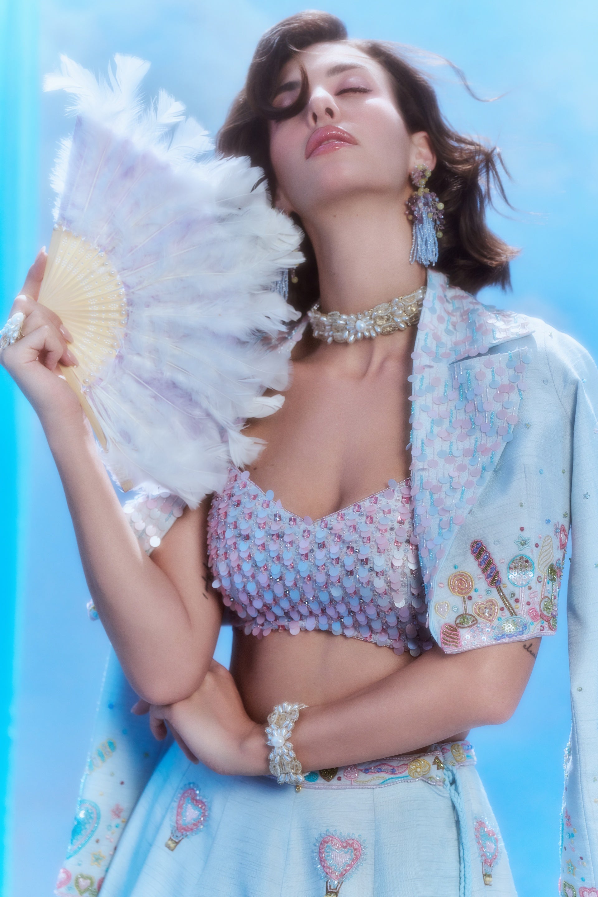 Sky Carnival Sequin Lehenga