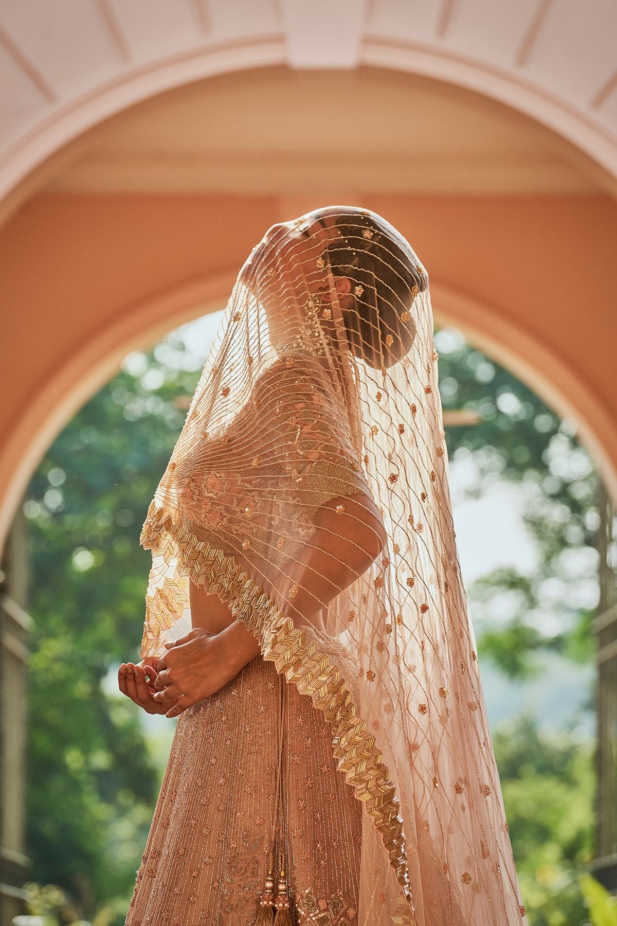 Peach Declutter Lehenga