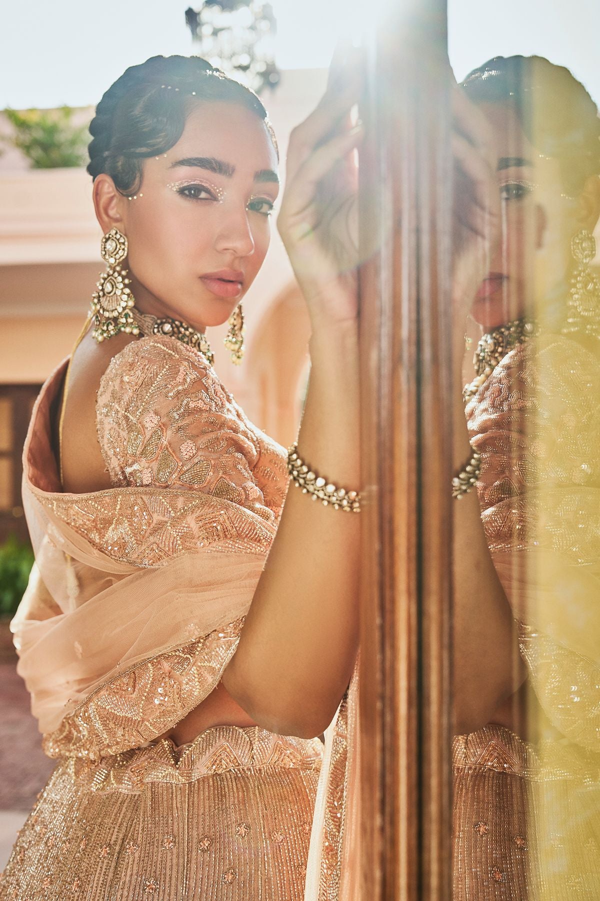 Peach Declutter Lehenga
