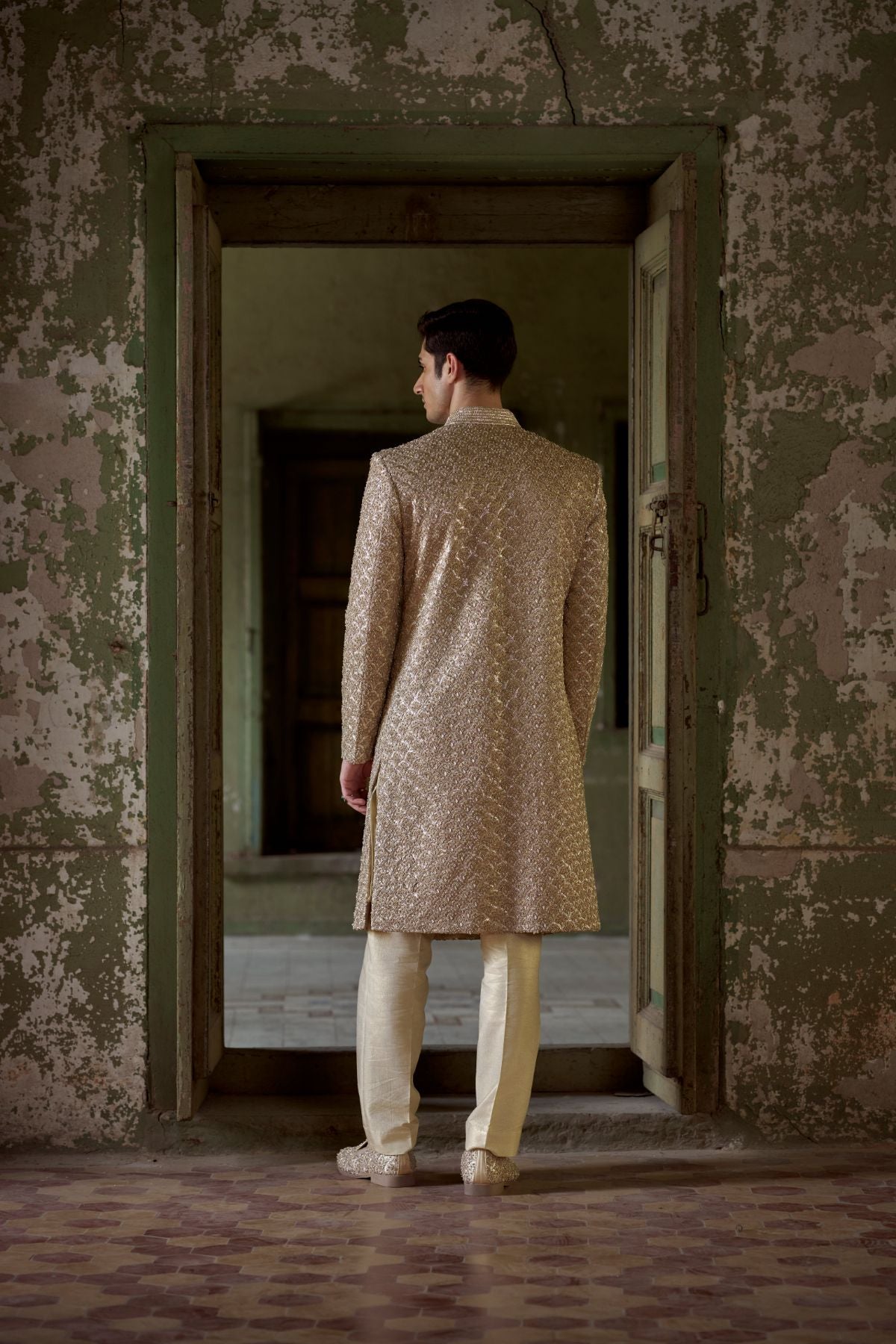 Gold Tissue Signature Sherwani