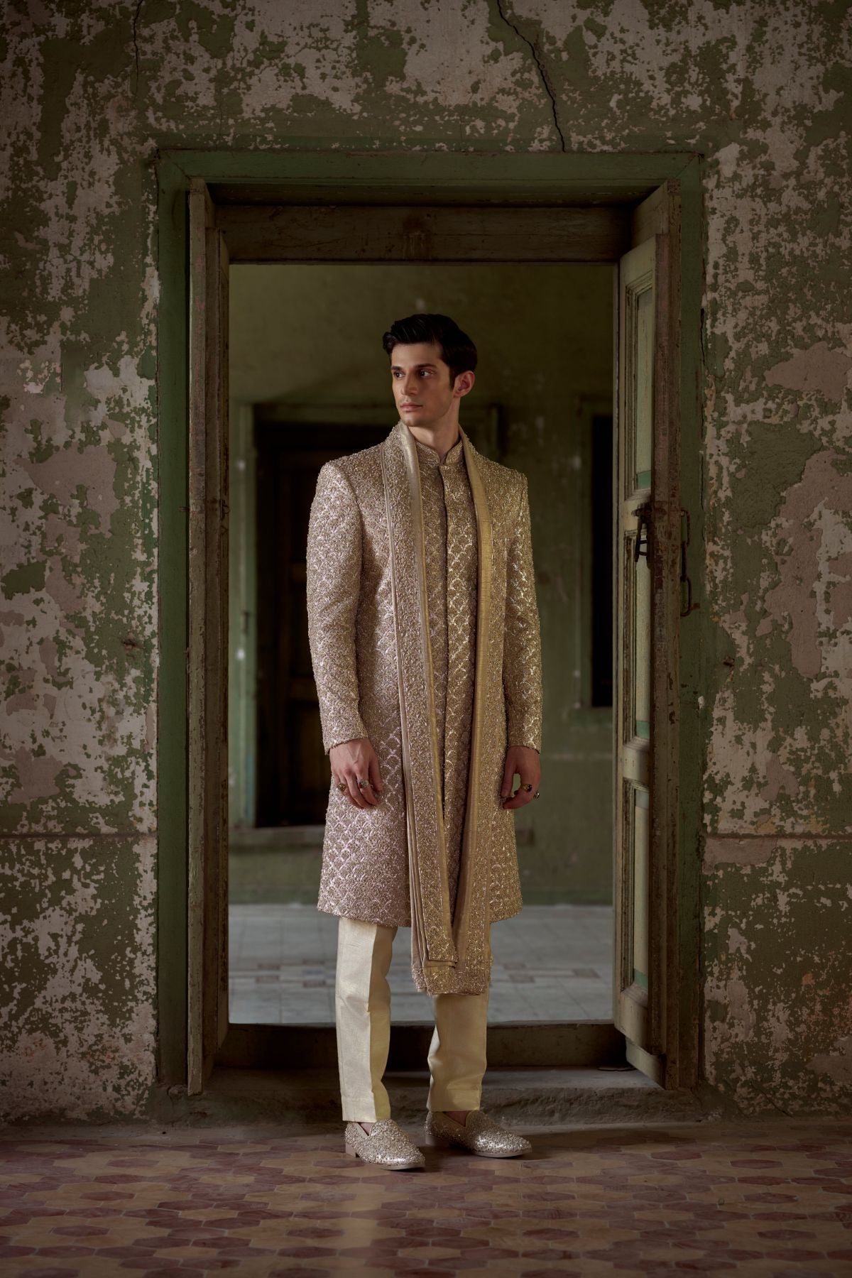 Gold Tissue Signature Sherwani