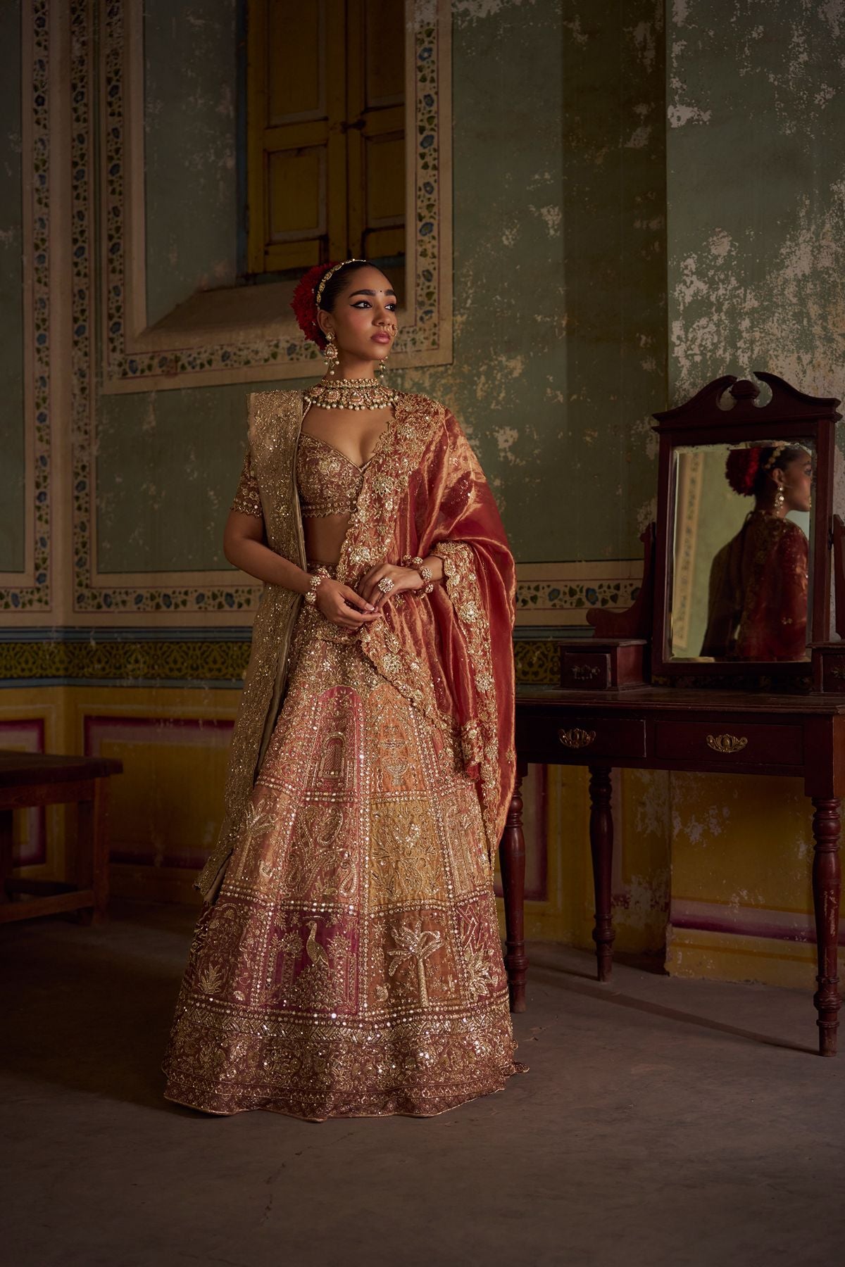Rustic Block Lehenga
