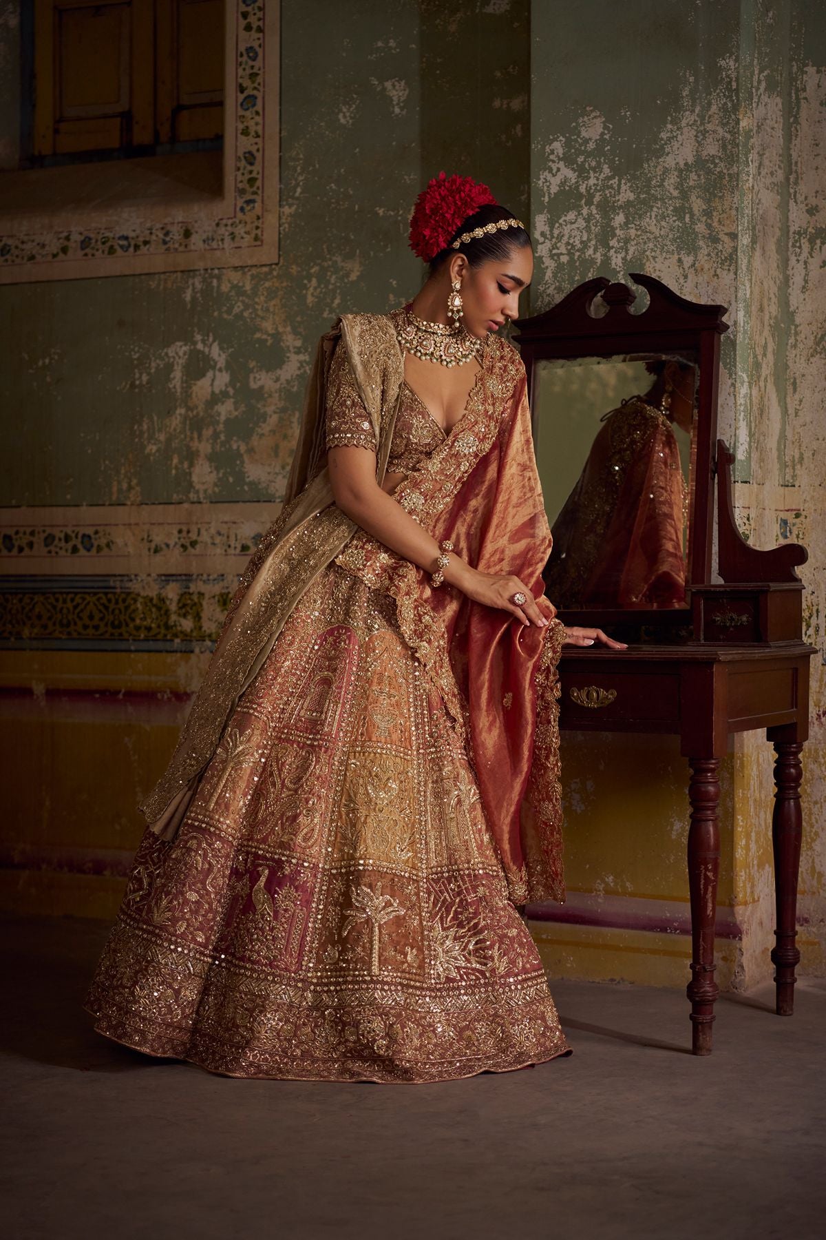 Rustic Block Lehenga