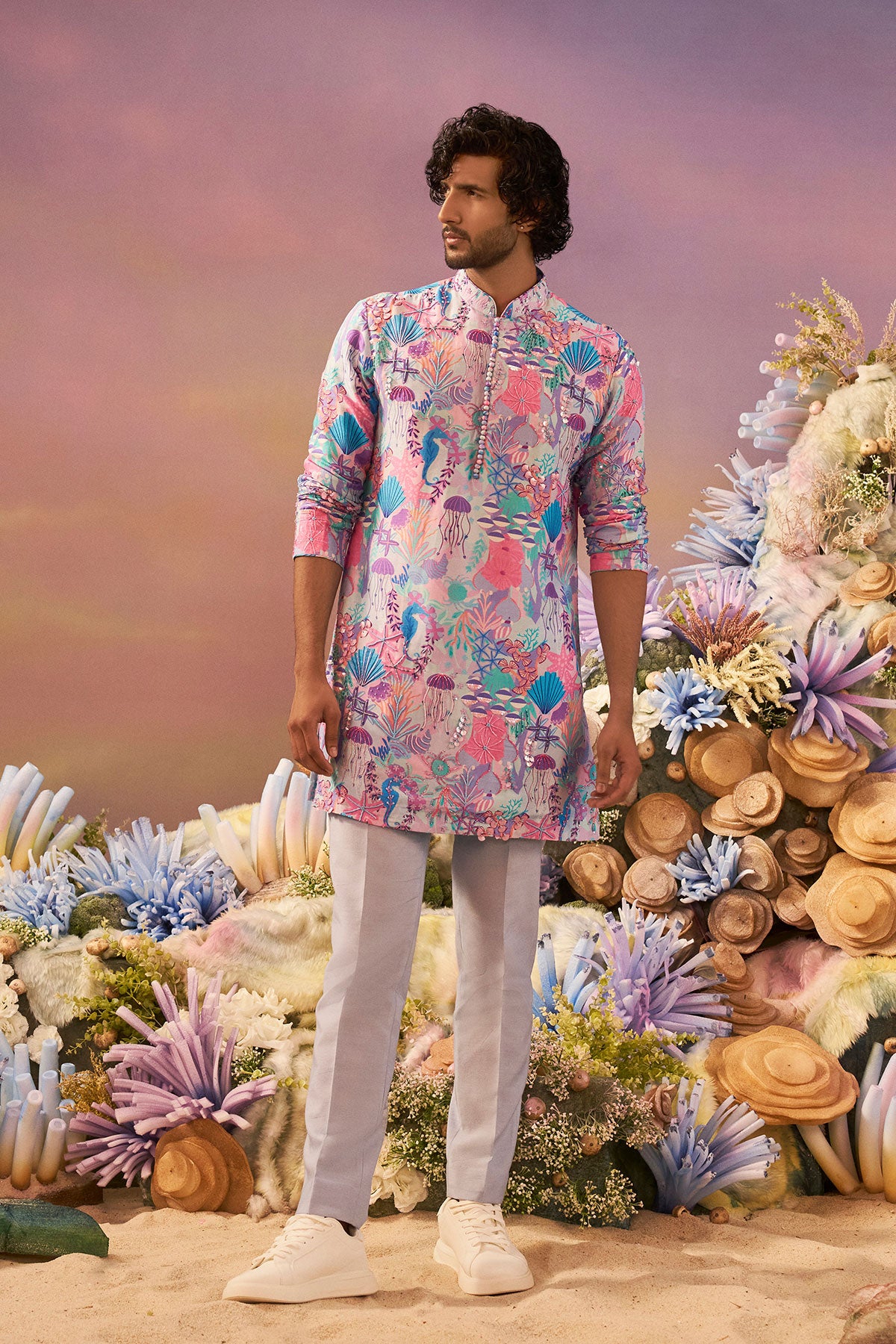 Blue Coral Kurta Set