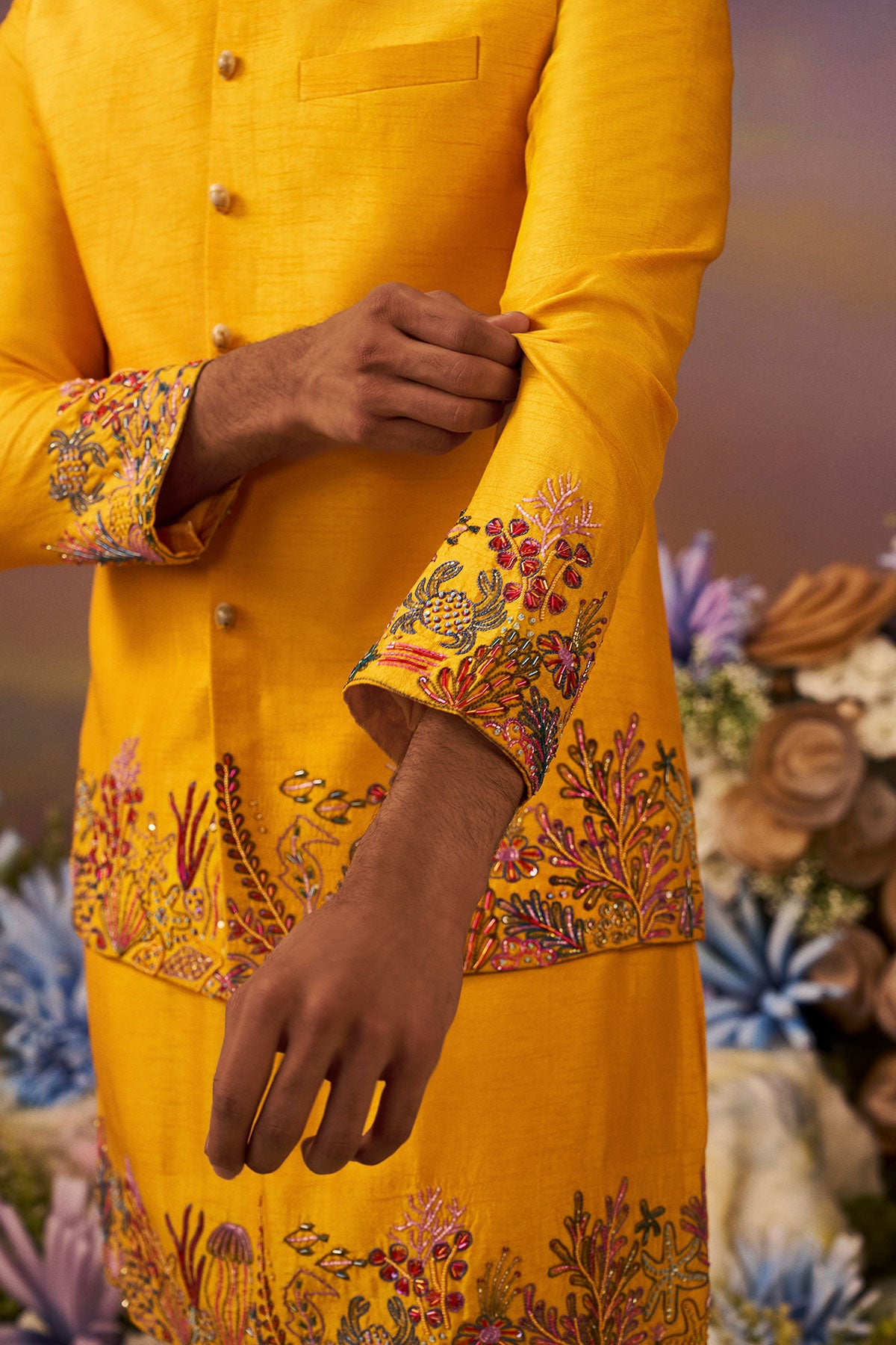 Mango Coral leaf Bundi set