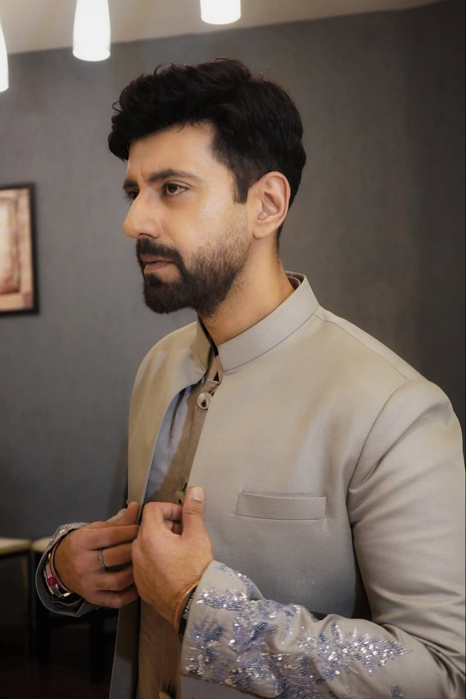 Karanvir Sharma in the Moonlit Sage Bandhgala