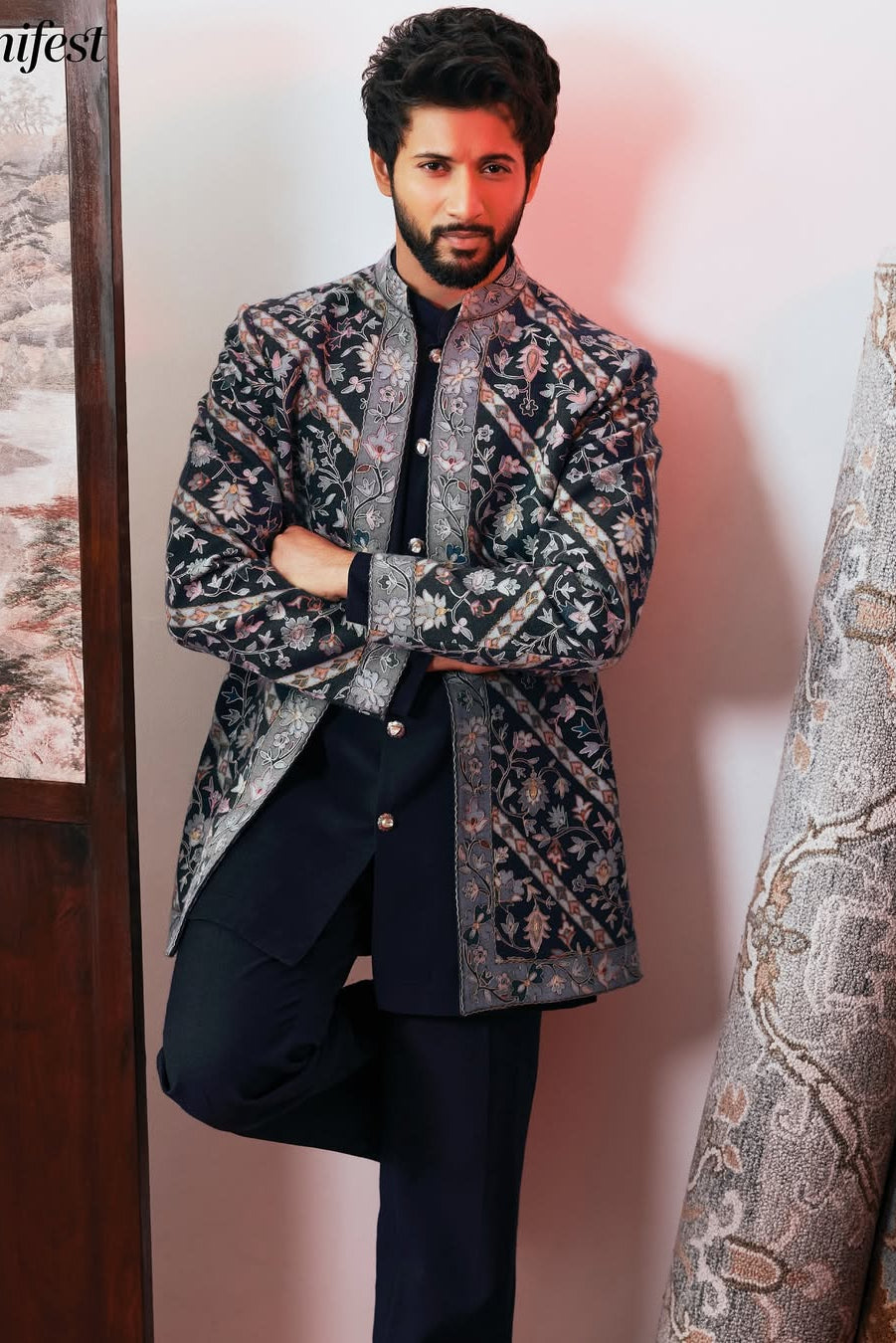 Rohit Saraf in the Midnight Garden Sherwani Coat