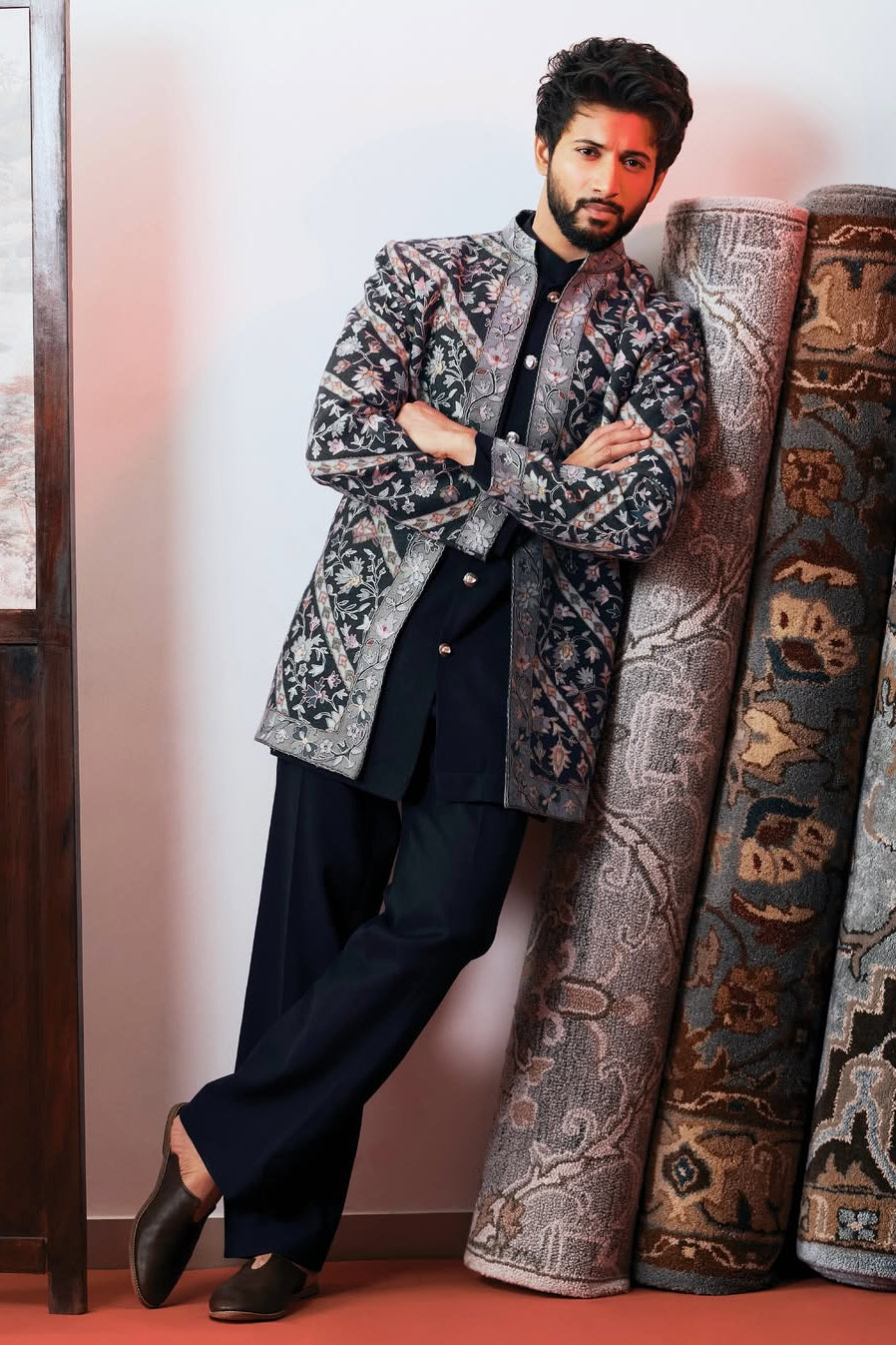 Rohit Saraf in the Midnight Garden Sherwani Coat