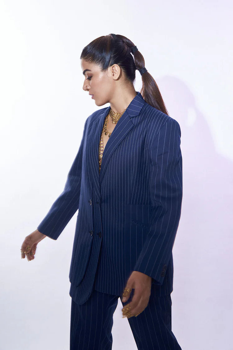 Wamiqa Gabbi's Navy Pinstripe Suit
