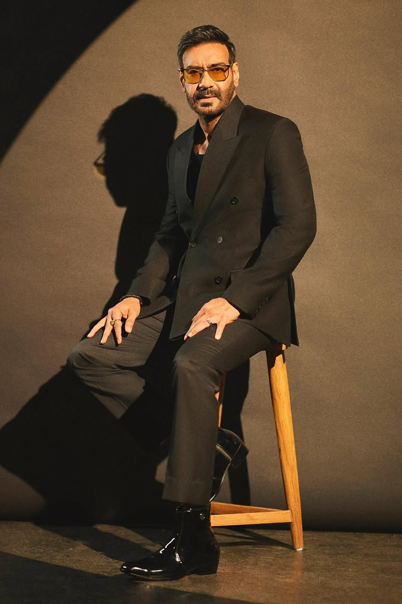 Ajay Devgn in All-Black Double-Breasted Blazer