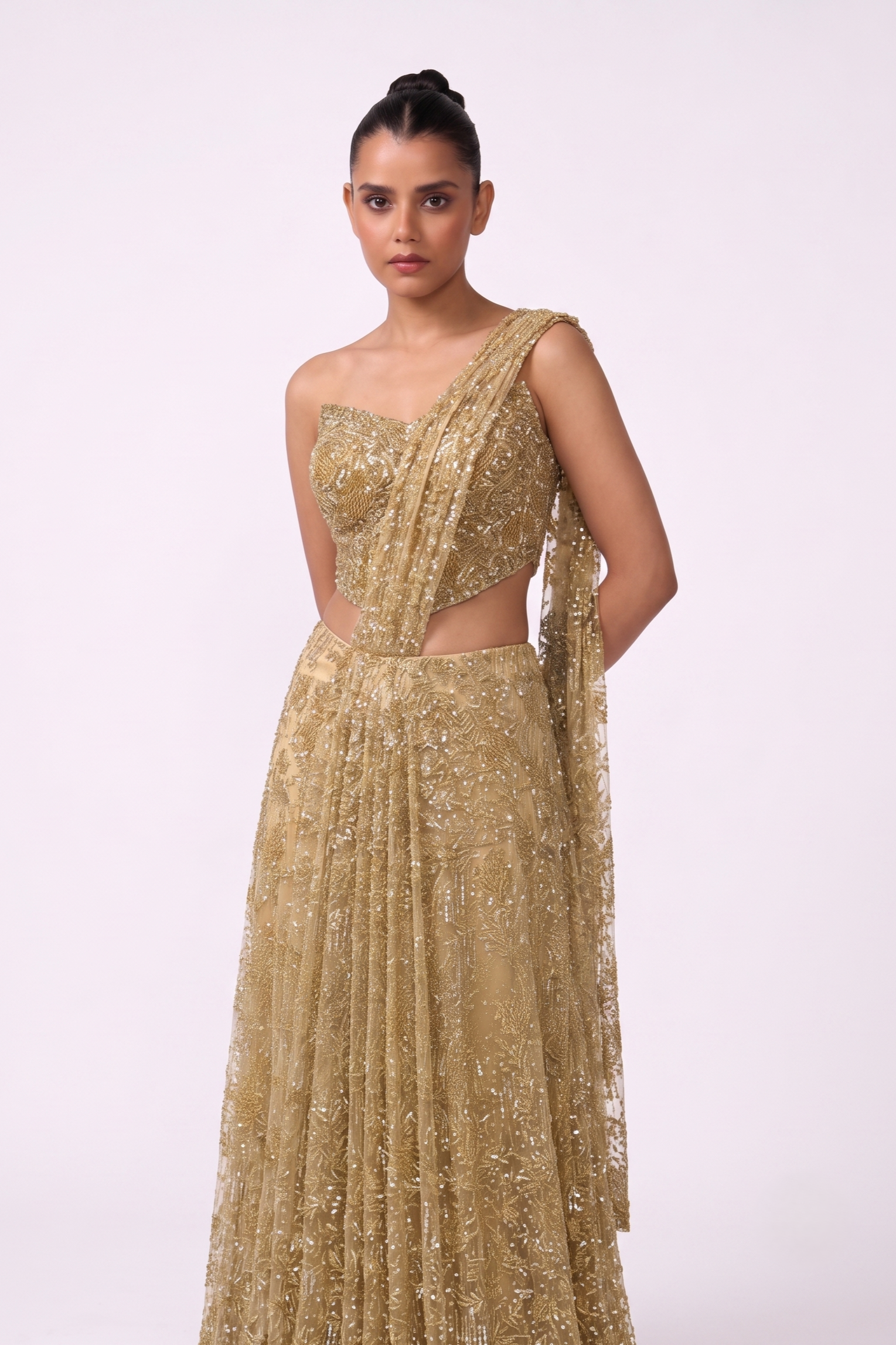 Solar Drape Lehenga Saree - Bodice and Drape Detail